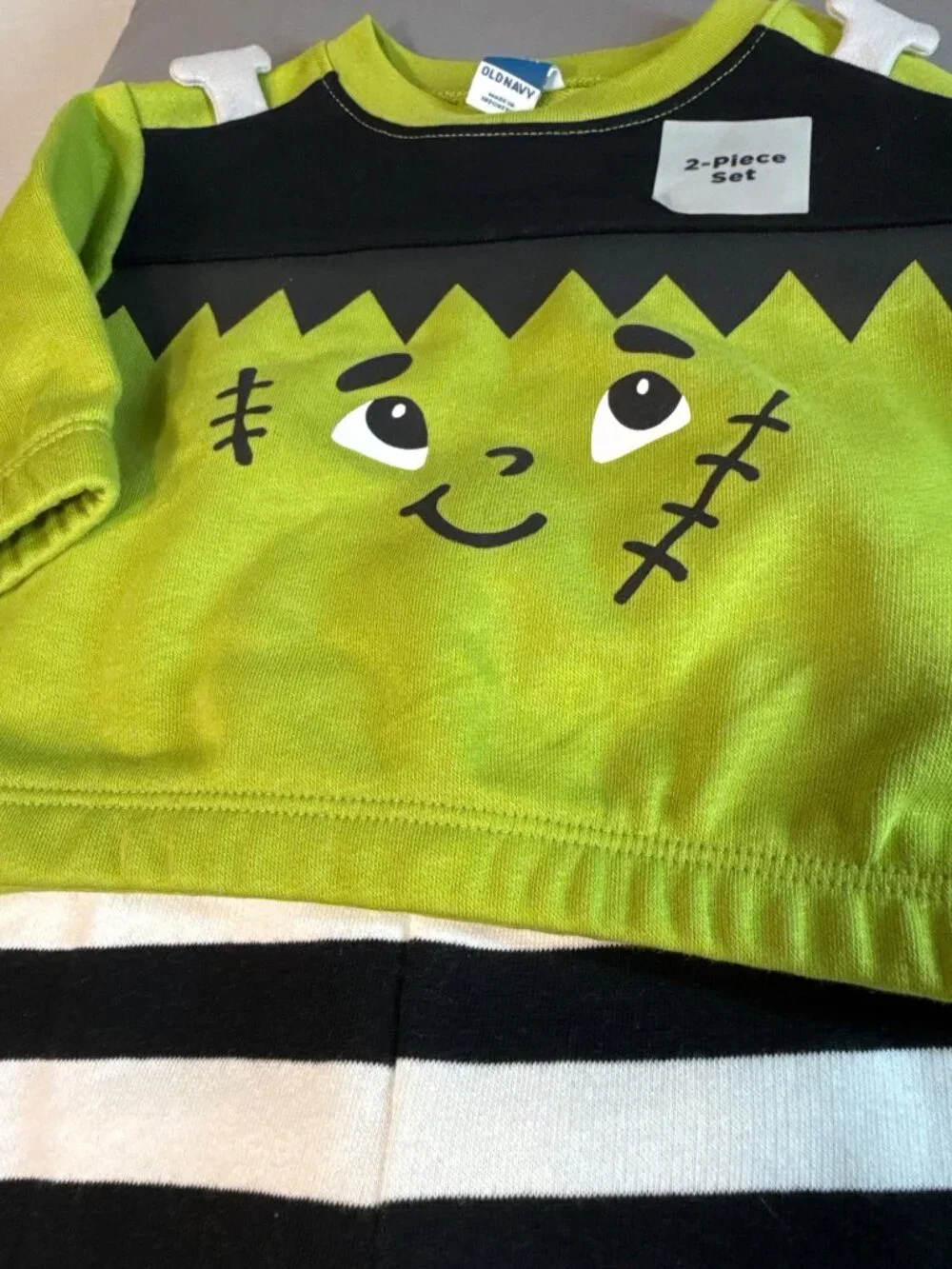 Old Navy 0-3m NWT Frankenstein 2pc set shirt sweatsuit joggers Halloween monster